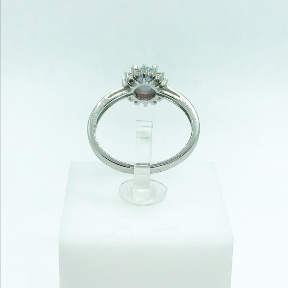 925 Sterling Silver Blue Opal Sun Ring - Picture 5 of 6